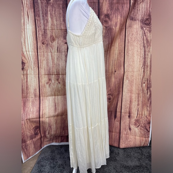 American Eagle Outfitters boho crochet tassels maxi dress women’s size L - Picture 5 of 17